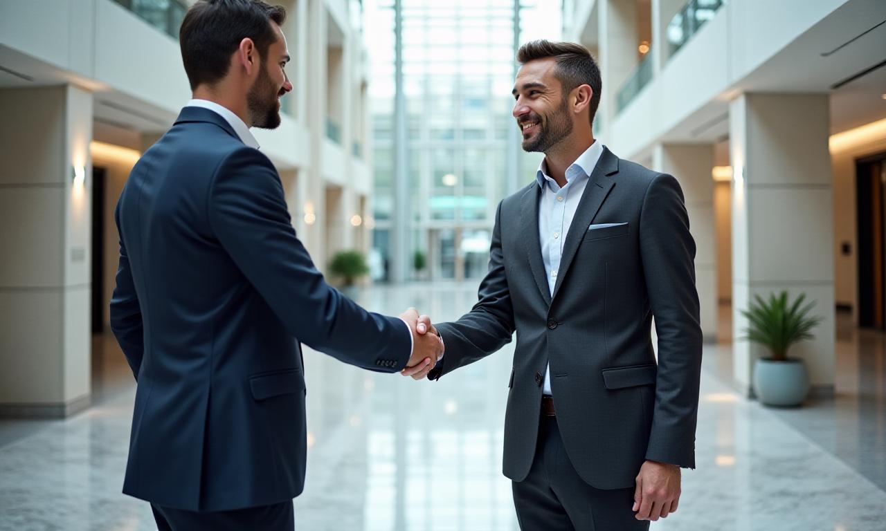 A professional handshake representing a clear agreement exit strategy