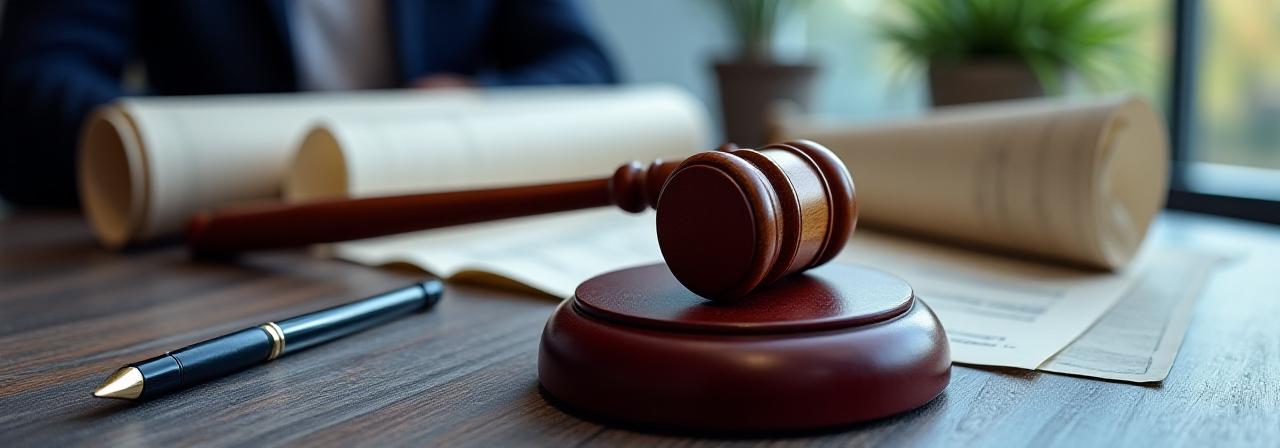 Legal gavel and architectural blueprints representing ironclad legal structure